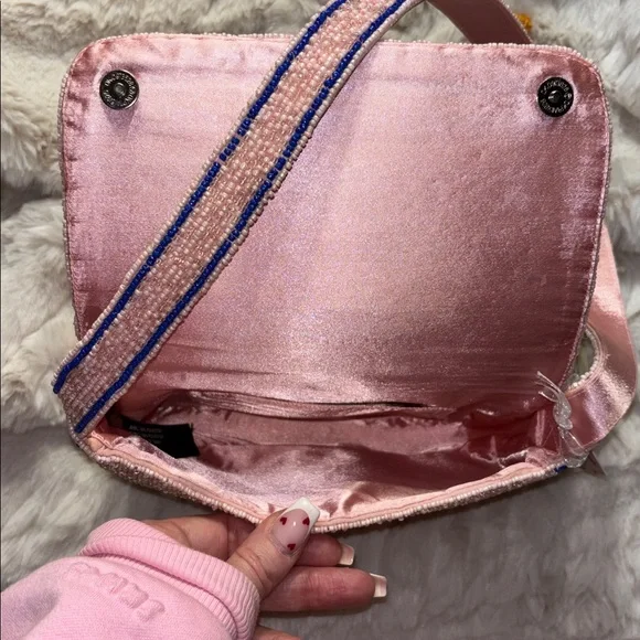 🐟🌸 Viral Pink Sardine Beaded Shoulder Bag NWT Beach Girlie Aesthetic 🌊💕 - Picture 6 of 11